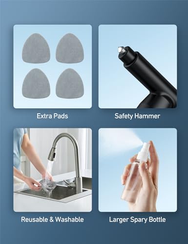 Windshield Cleaner with 4 Reusable Microfiber Pads and Extendable Handle N635760