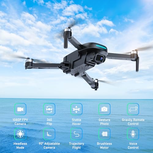 1080P HD FPV Camera Drone with Brushless Motor, 2 Batteries, Foldable G153170