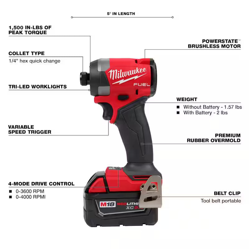 18-V Lithium-Ion Brushless Cordless 1/4 in. Hex Impact Driver Kit with Reciprocating Saw K5513
