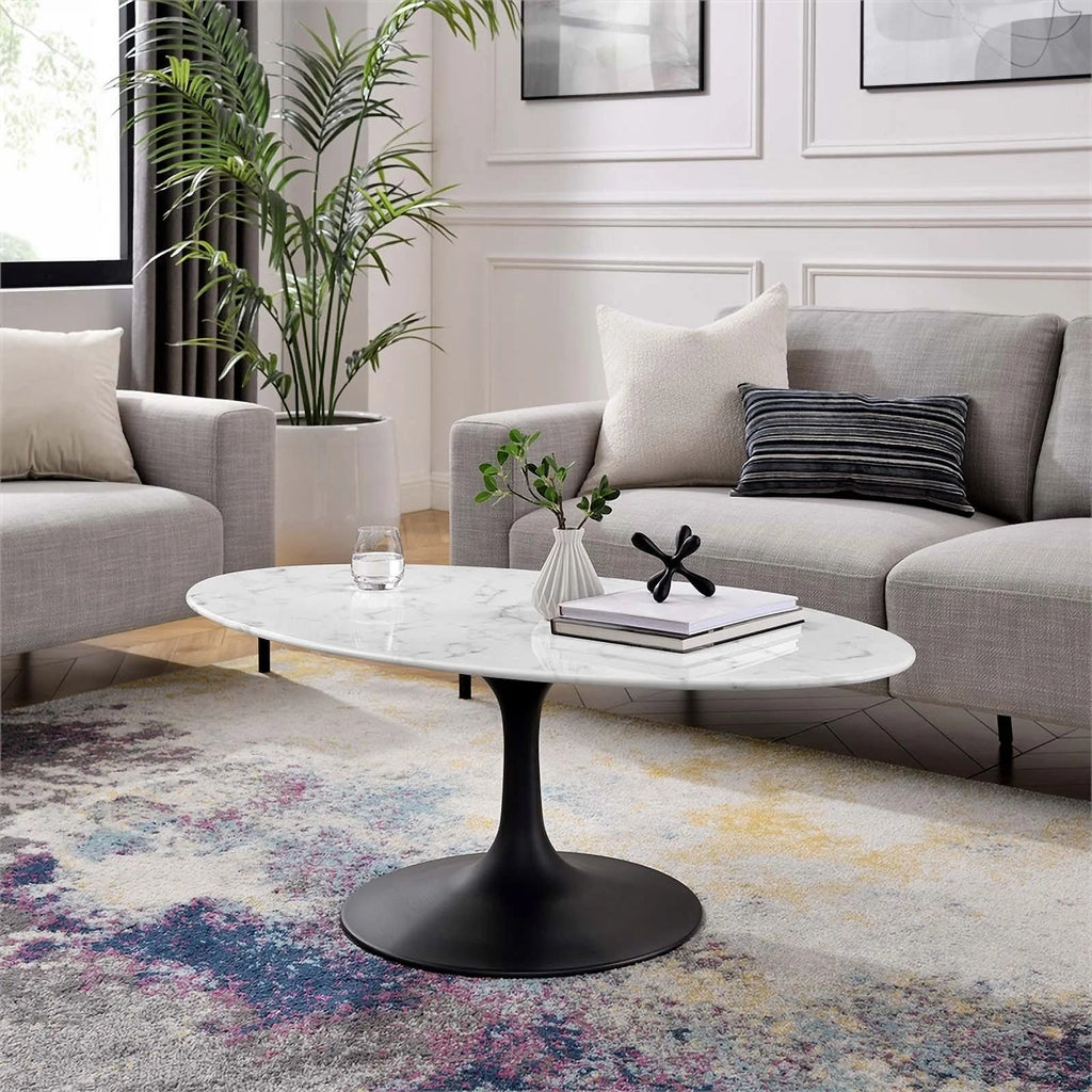 48" Oval Top Metal Coffee Table D9996