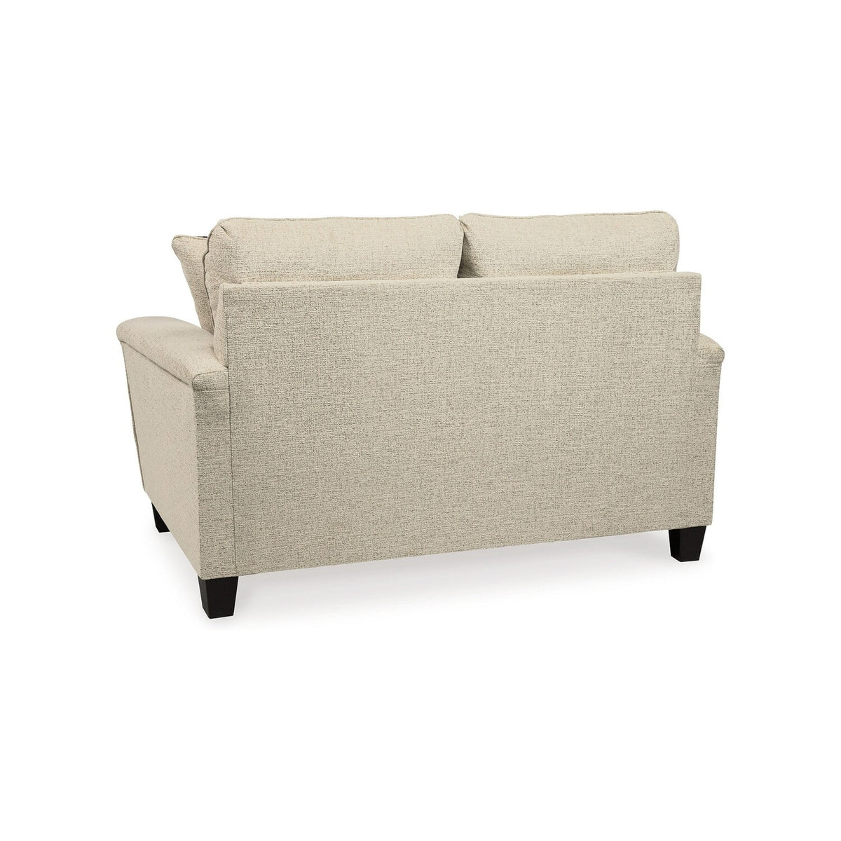 Cream Chenille Polyester Loveseat with 2 Throw Pillows W694417