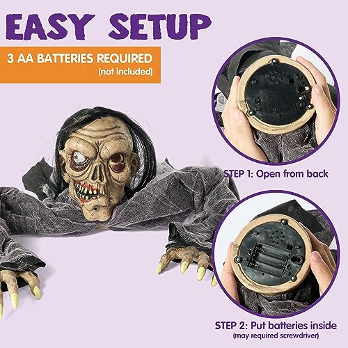 Hanging Zombie Prop with Lighted Eyes Q303