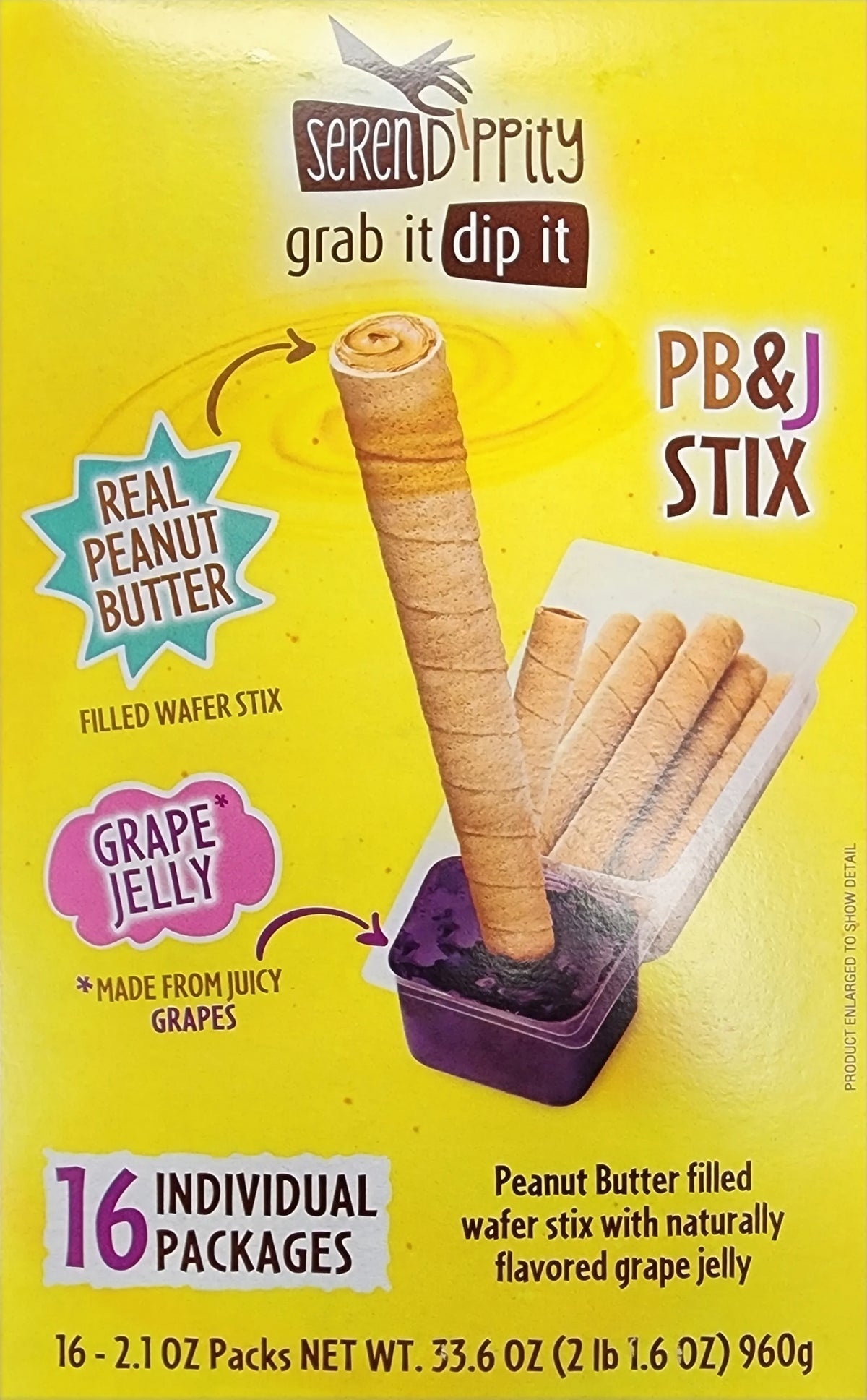Peanut Butter Filled Wafer Stix with Grape Jelly, 16 Individual Packages N77896