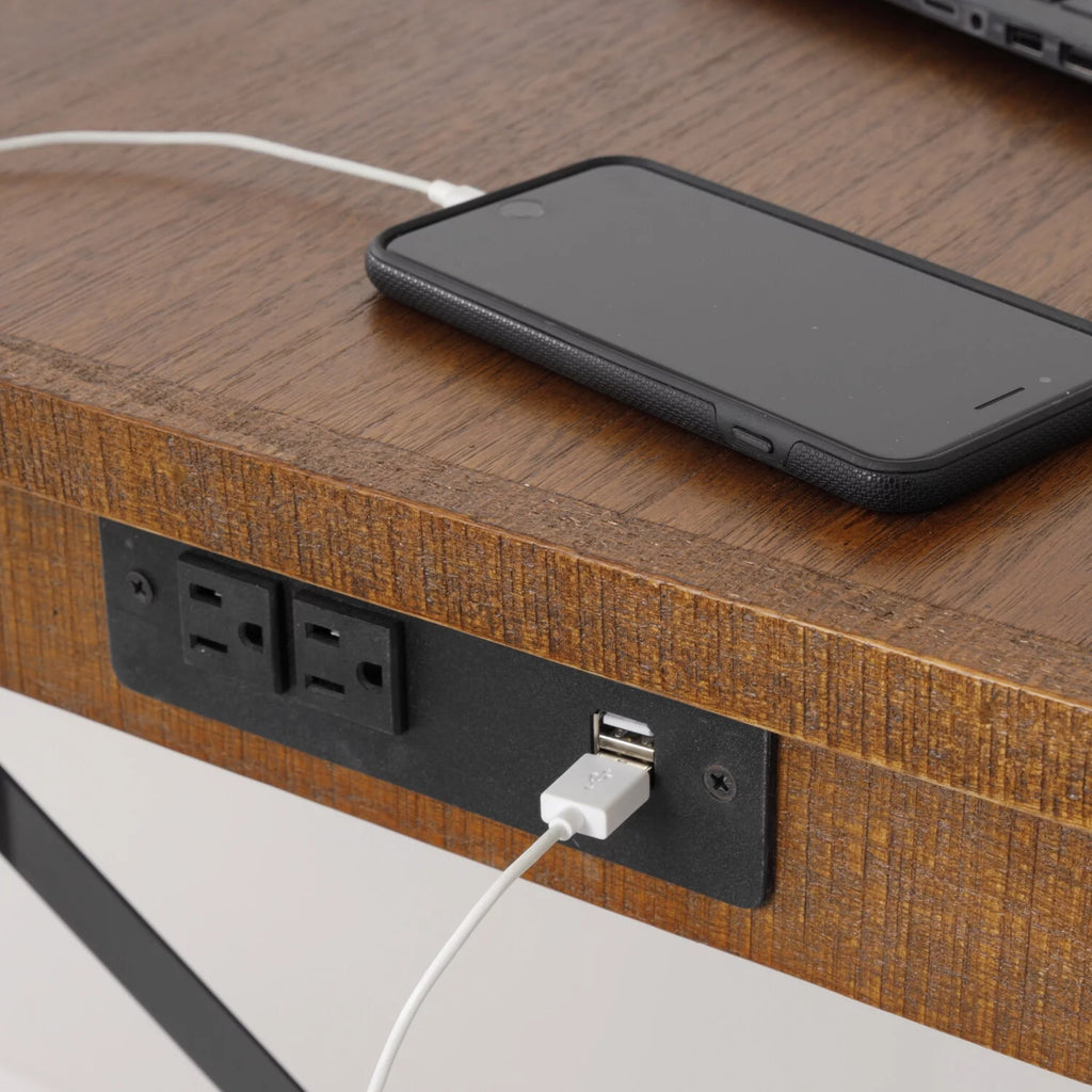 30 x 47.5 x 47.5 in Desk with USB Ports, File Cabinet and Machine Stand S8723