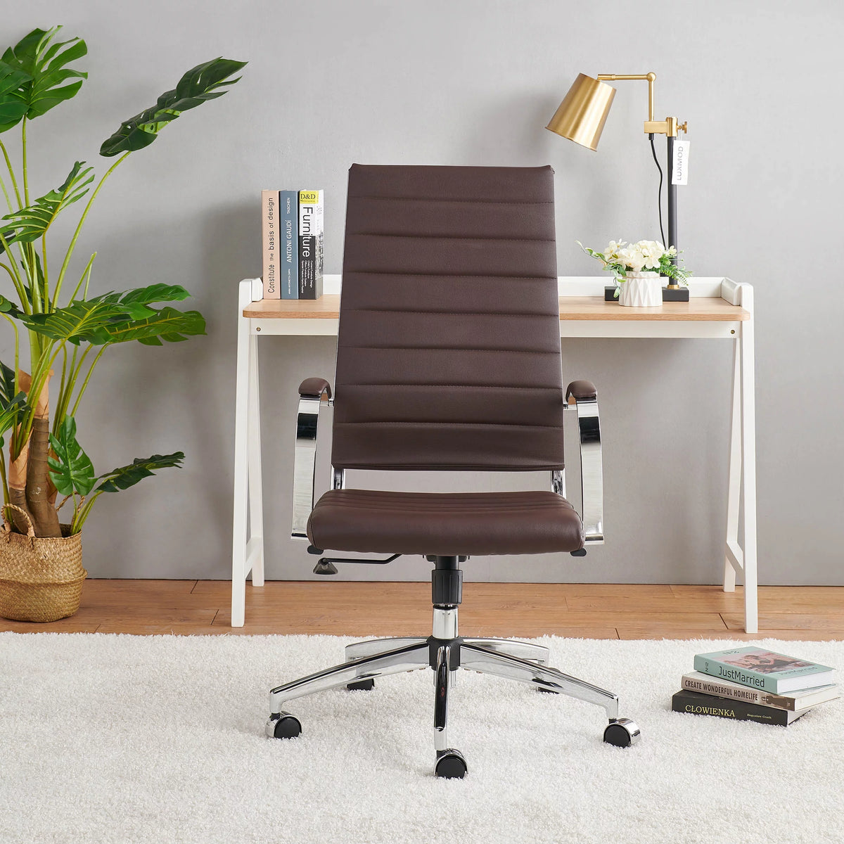 Brown Leather Ergonomic Executive Office Chair T77154
