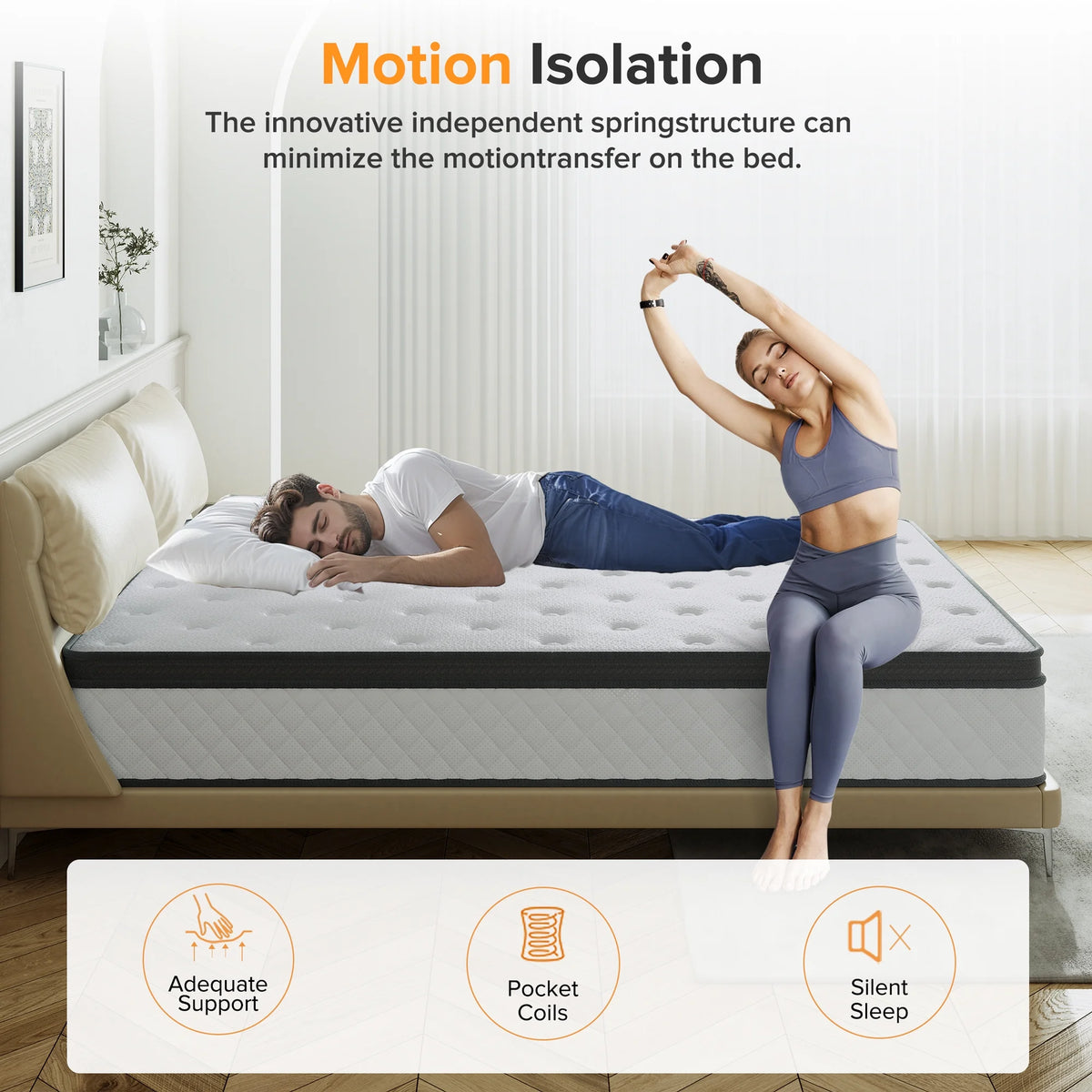 12 Inch Memory Foam Innerspring Hybrid Queen Mattress E324