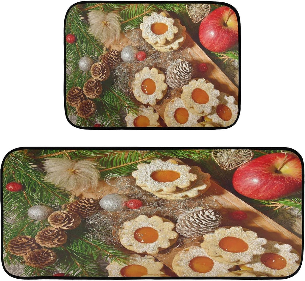 Gingersnap Kitchen Mats Set of 2 Non Slip Anti Fatigue Floor Runner Rug U4709