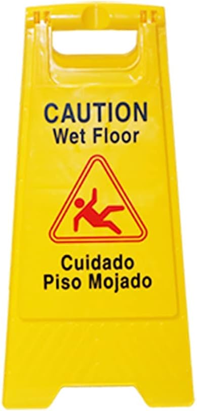 10 Pack Double Sided Yellow Wet Floor Sign C95646