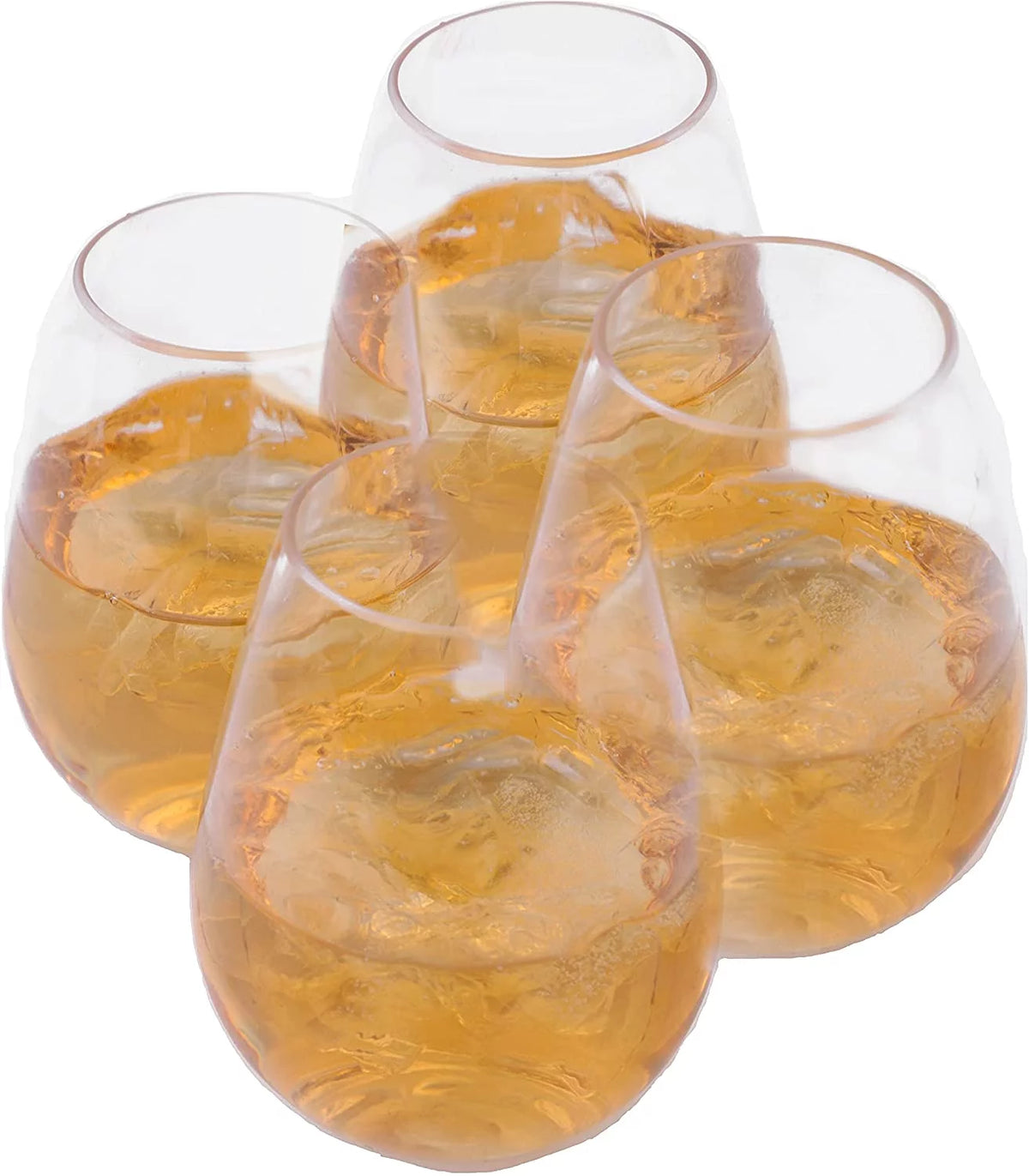 12 Pack 12 oz Clear Plastic Stemless Wine Glass X4521