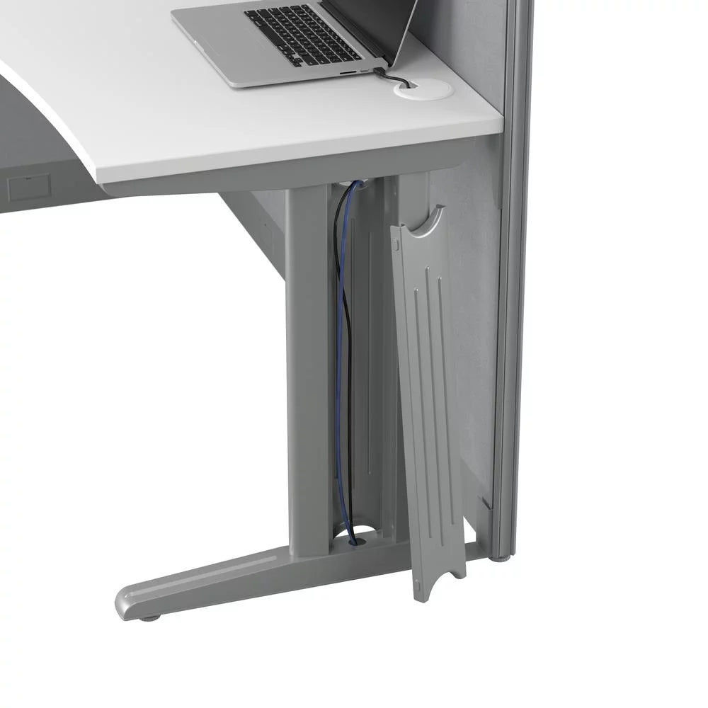 Engineered Wood Straight Cubicle Desk in Pure White T399699