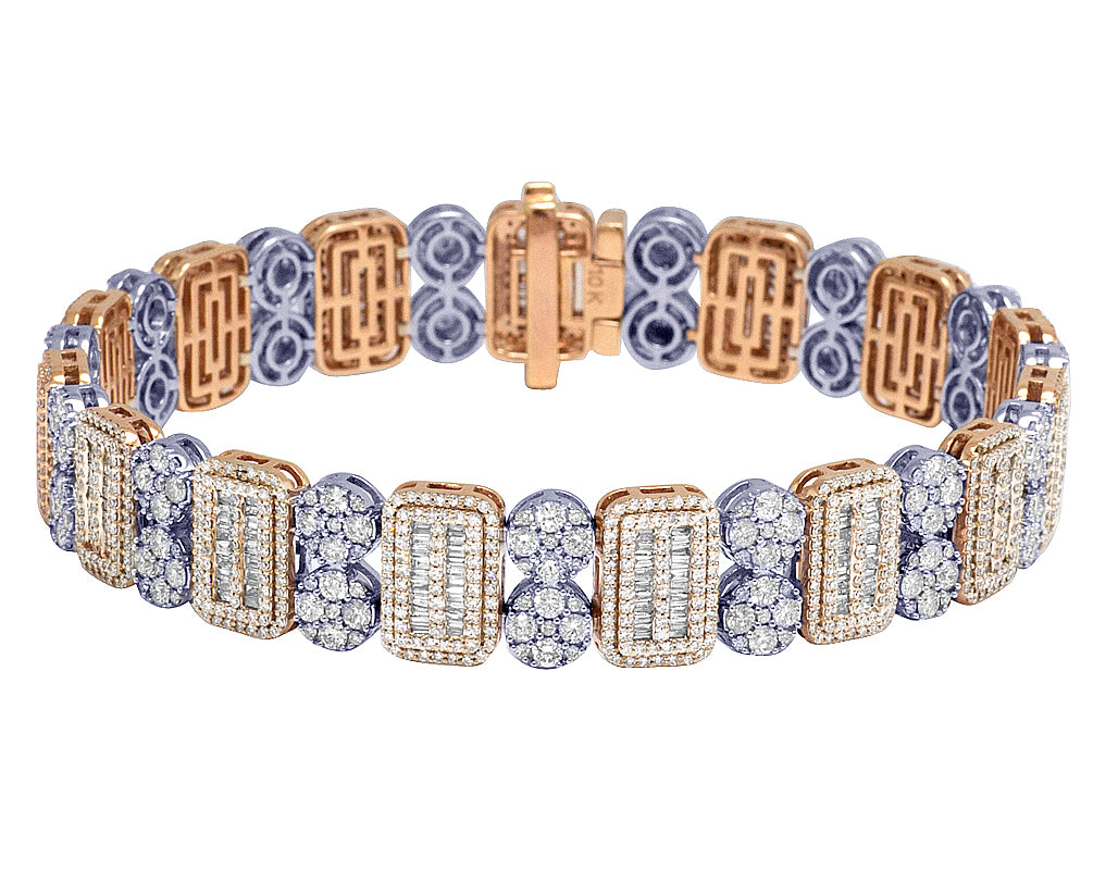 Two Tone Diamond Bracelet 11.75CT 8.5" J1342
