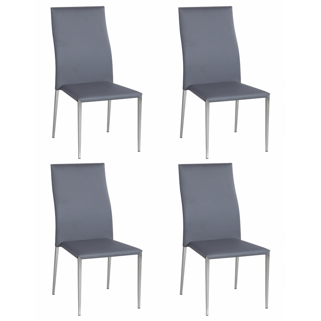 Grey Stackable Dining Chair Set of 4 I194