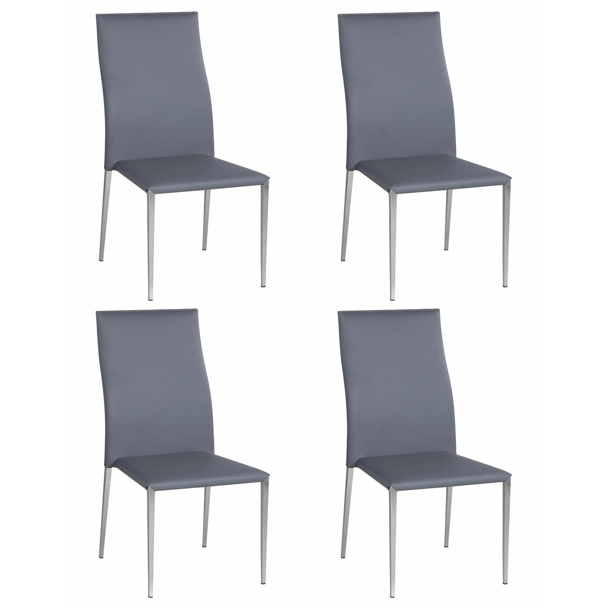Grey Stackable Dining Chair Set of 4 I194