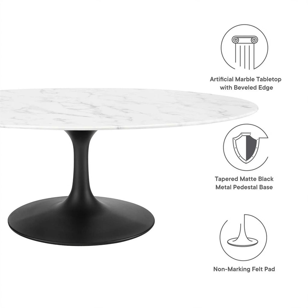 48" Oval Top Metal Coffee Table D9996