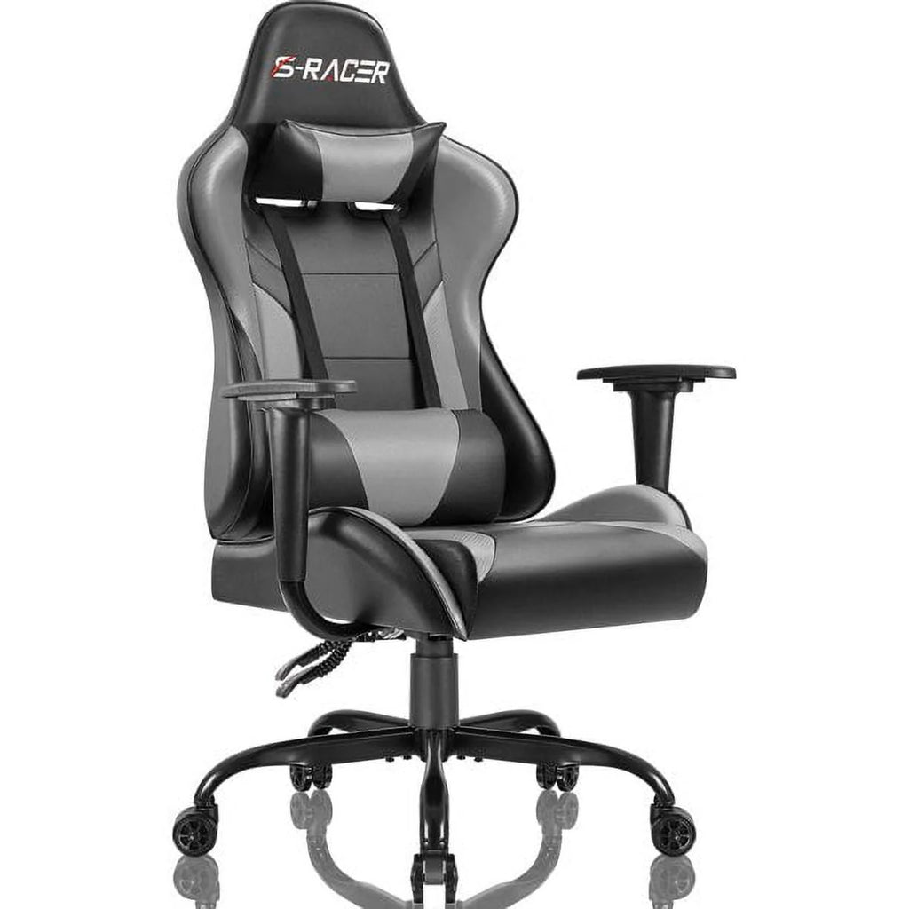 Black PU Leather Ergonomic Gaming Chair with Headrest Y121