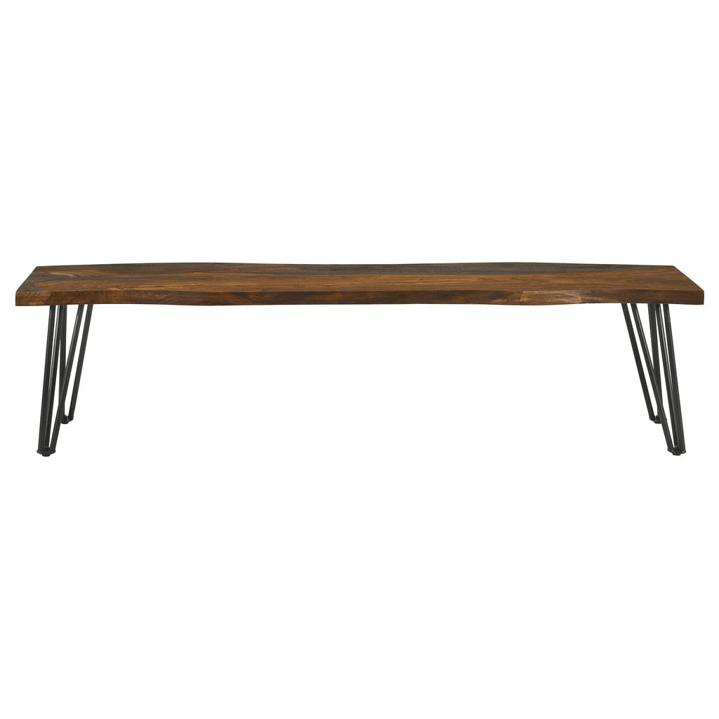 Live-edge Dining Bench with Hairpin Legs E324043