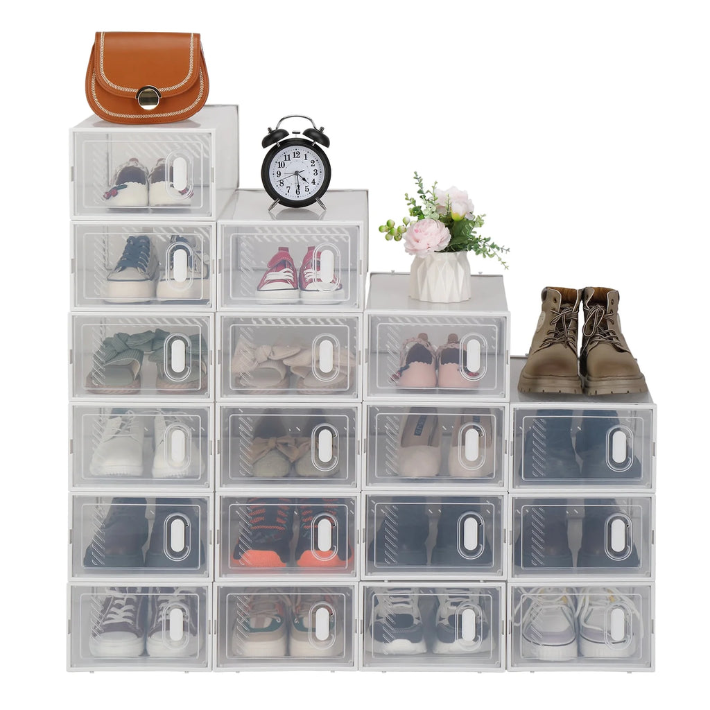 White Stackable Plastic Lidded Storage Boxes P99342