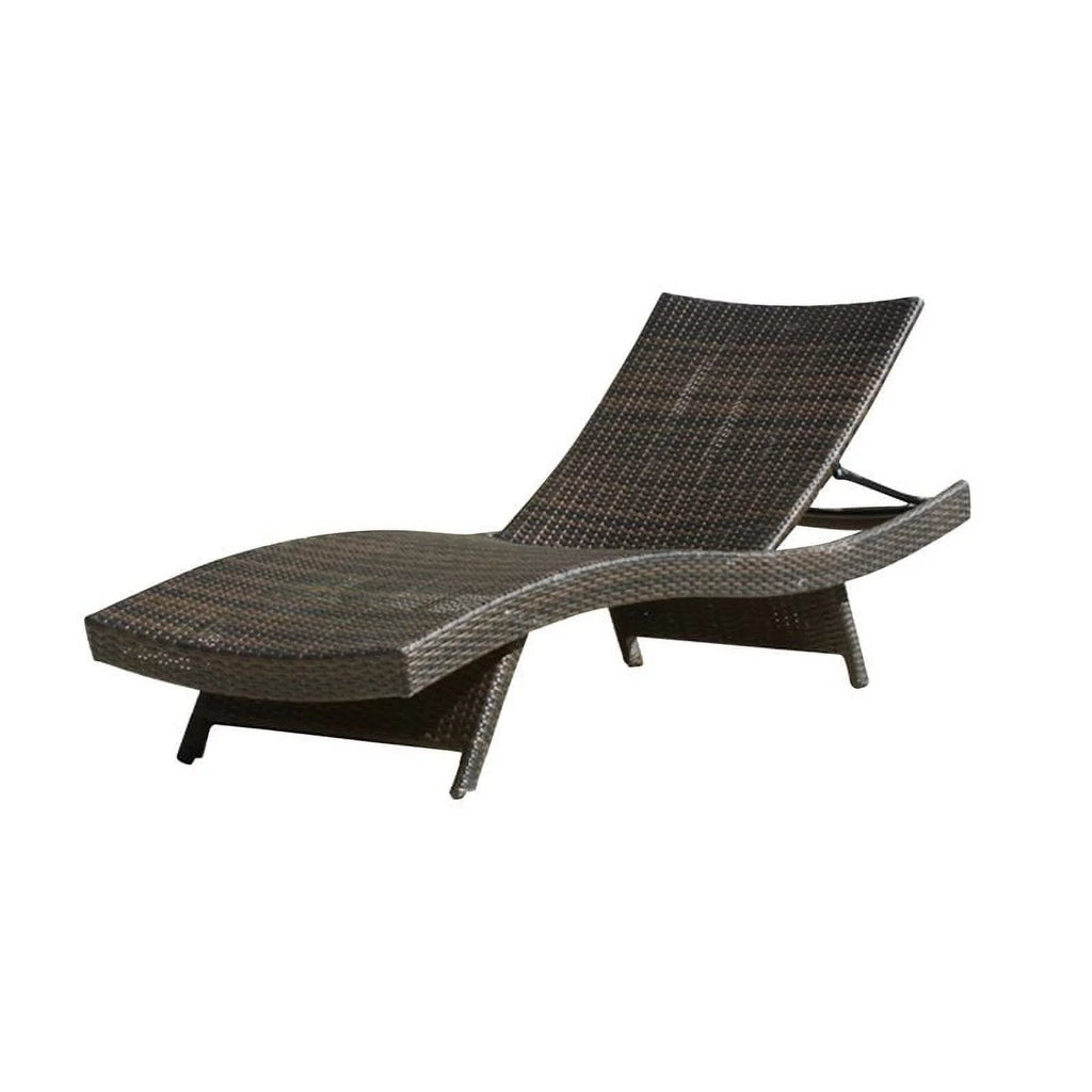 Brown Wicker Adjustable Chaise Lounge G959