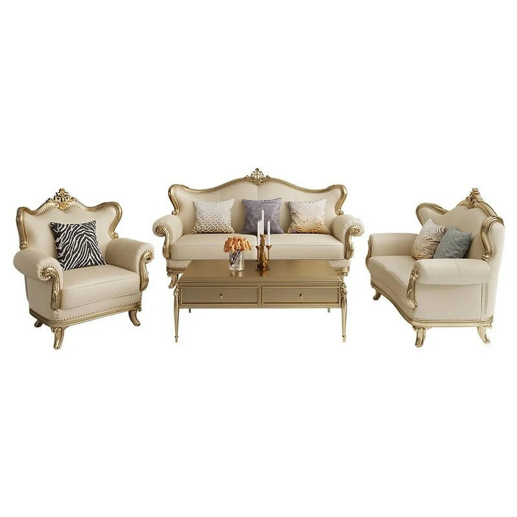 French Style Solid Wood Carved Sofa Set M443