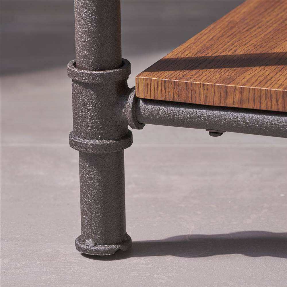 Industrial End Table in Teak Finish X77993