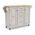 Off White Wood Rolling Kitchen Cart M443127