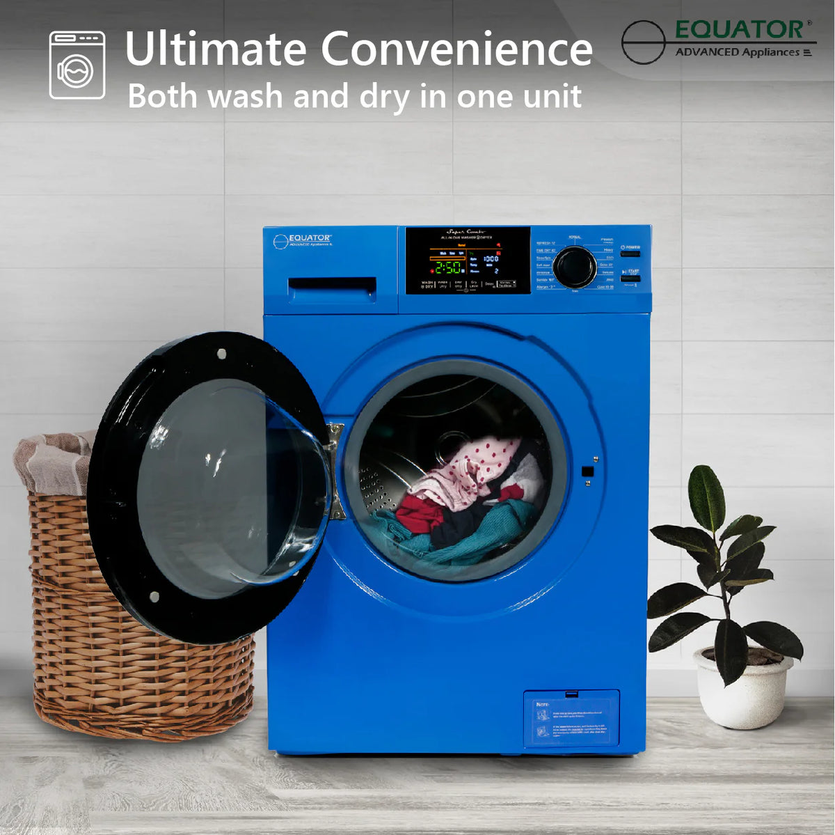 18 lbs. Combination Washer Dryer with Laundry Pedestal M4140