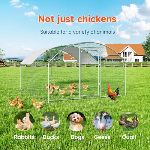 Large Metal Chicken Coop with Anti-UV Cover R3444