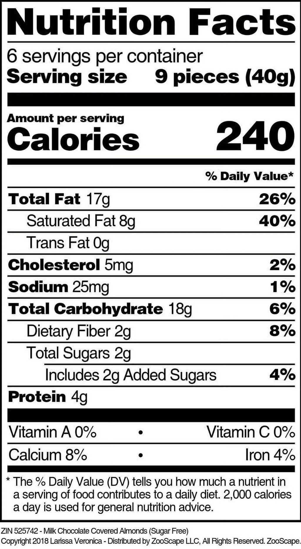 Sugar Free Milk Chocolate Covered Almonds 8 oz 2-Pack M9457