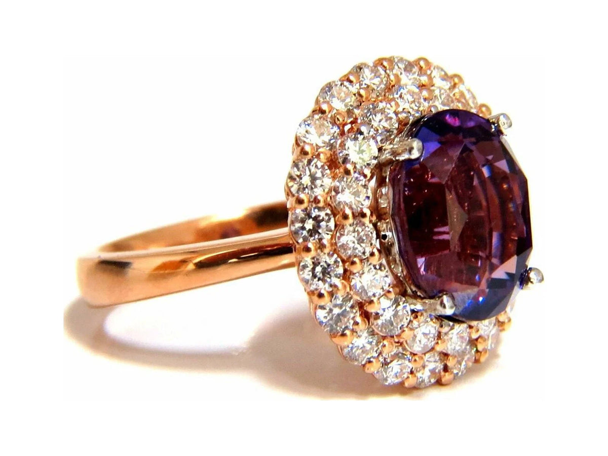6.41ct Natural Vivid Purple Sapphire Diamond Ring L56069