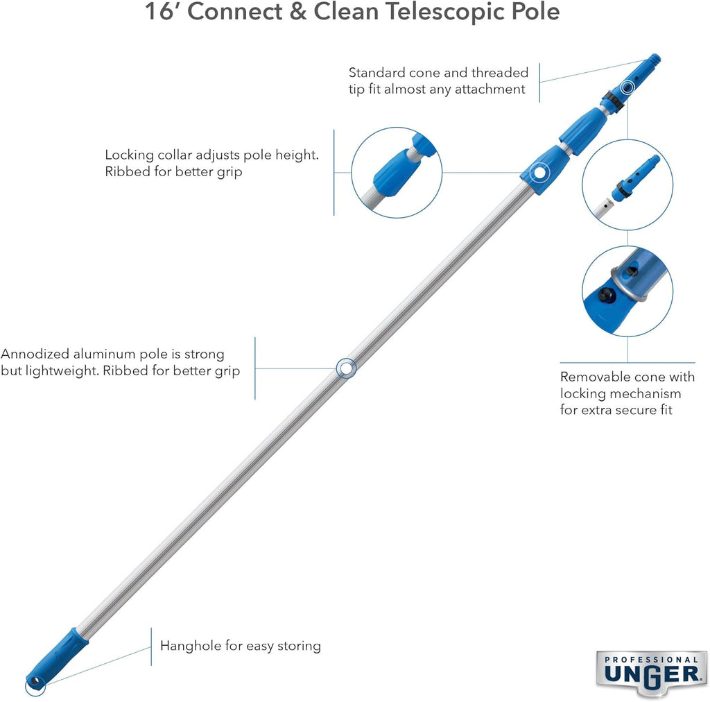 6 - 16 Foot Telescoping Extension Multi-Purpose Pole with Removable Cone Z49320