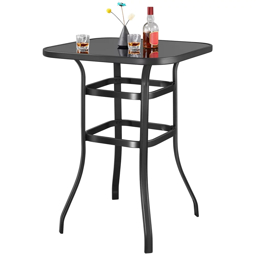 Black Square Metal Bistro Table I2077