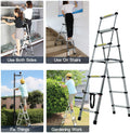 5+6 Steps Foldable Telescopic Aluminum Ladder K74339