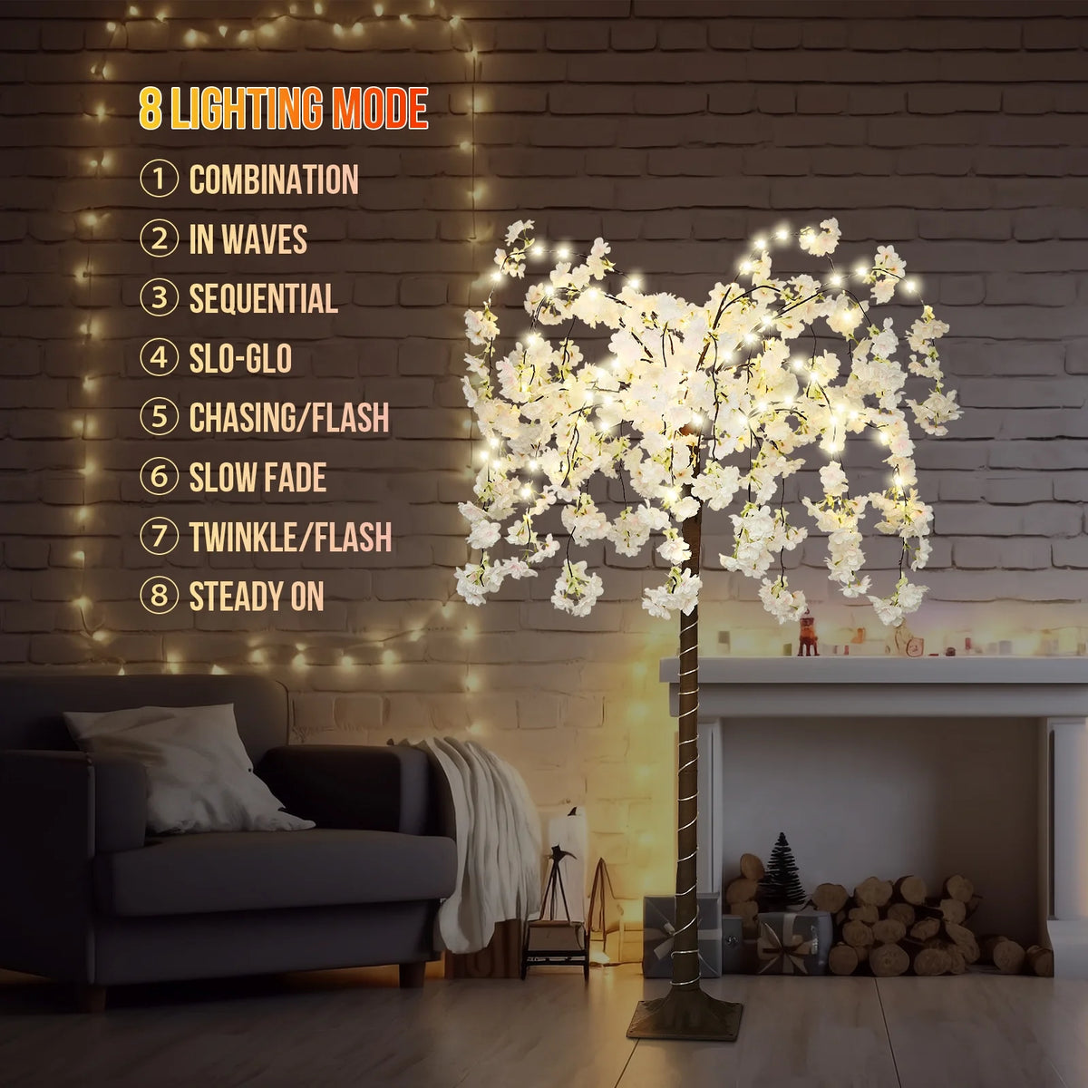4FT LED Artificial Cherry Blossom Tree L130