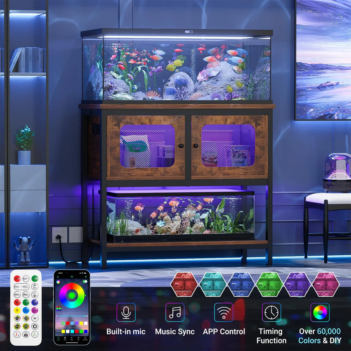 40-50 Gallon Metal Aquarium Stand with Cabinet S684515