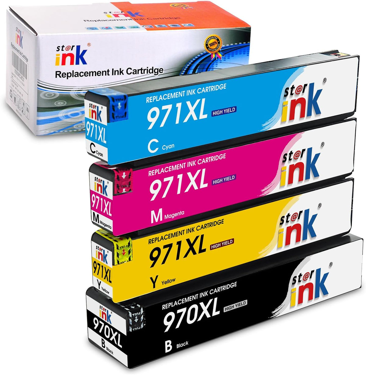 4 Packs Black Cyan Yellow Magenta Ink Cartridge for OfficeJet Pro Printer E66883