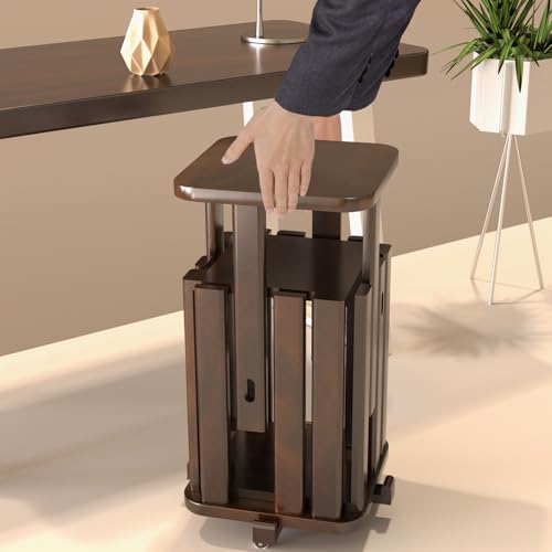 Stackable Stools Set of 4 Walnut Color F453594