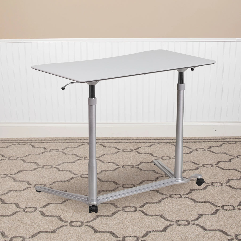 Light Gray Ergonomic Desk D318954