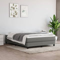 Queen Size Fabric Bed with Mattress and Black Wood Legs E1133