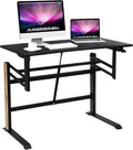 Standing Desk with Cable Management Holes Carbon Fiber Surface L8244