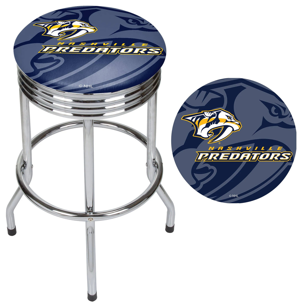 Chrome Ribbed Bar Stool O30728