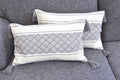 Gray 12x20 inch Set of 2 Checkered Lumbar Pillow Covers O66416