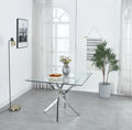 Silver Glass Dining Table 39.4" x 39.4" H462