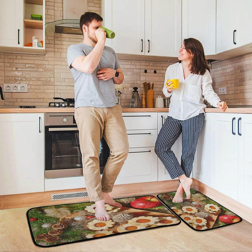 Gingersnap Kitchen Mats Set of 2 Non Slip Anti Fatigue Floor Runner Rug U4709
