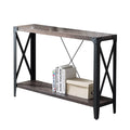 46 Inch 2-Tier Dark Rustic Oak Console Table U72967