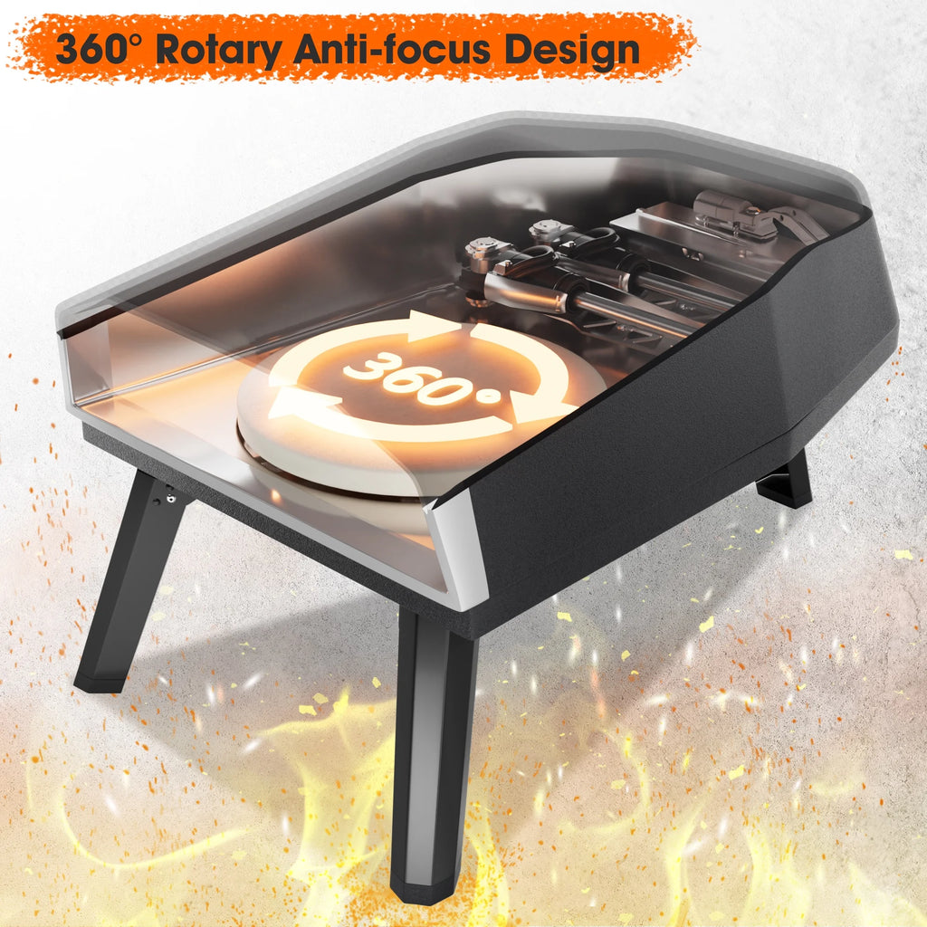 Portable Gas Propane Pizza Oven with Pizza Peel, 13 Pizza Stone, Pizza Cutter & Carry P601
