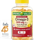 Omega-3 500 mg 180 Count Fish Oil Dietary Supplements J19560