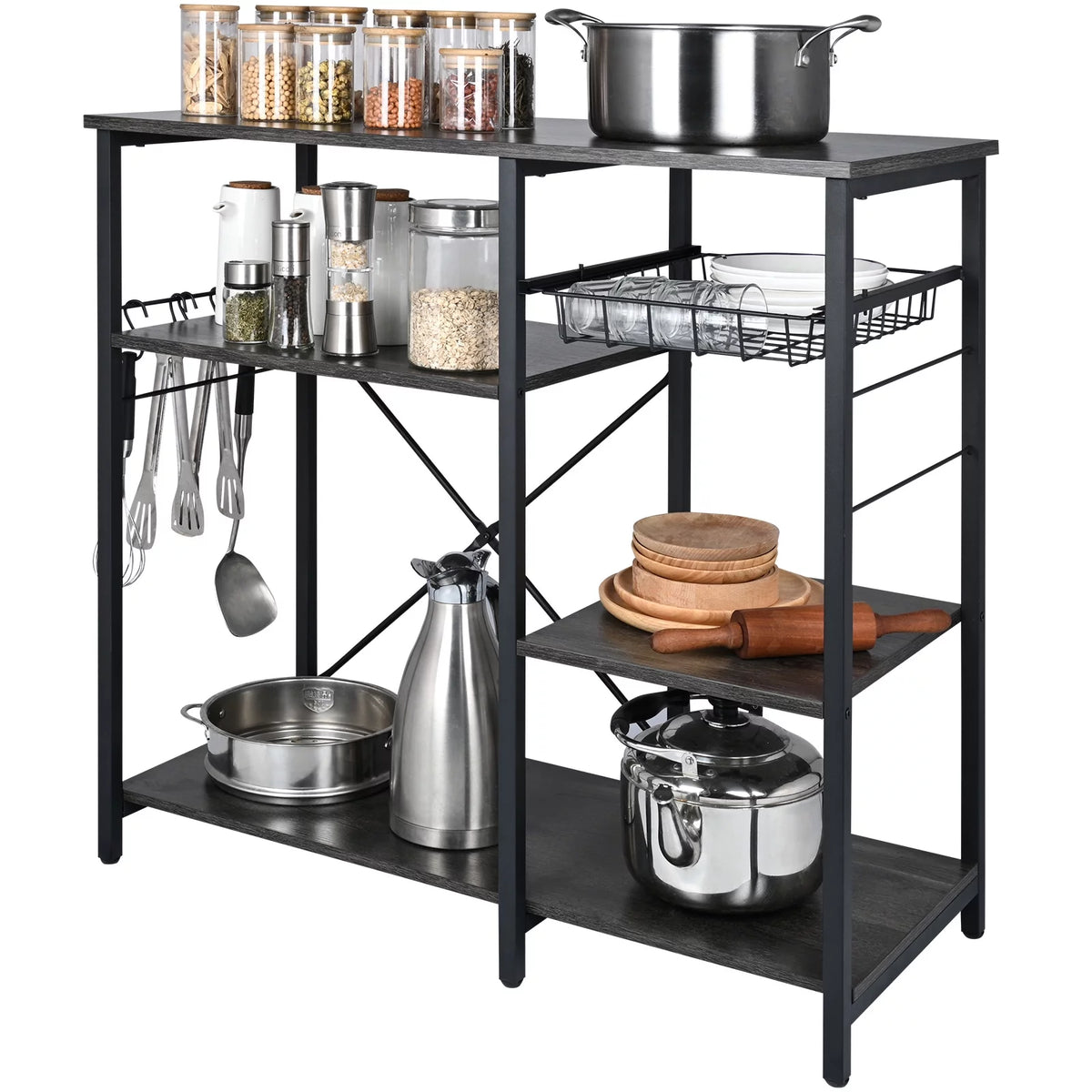 5-Tier Kitchen Bakers Rack with Cabinet X145