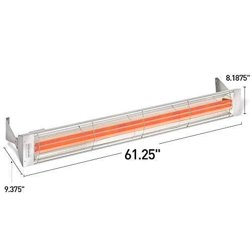 6,000 Watt Dual Element Electric Patio Heater, Stainless Steel H831