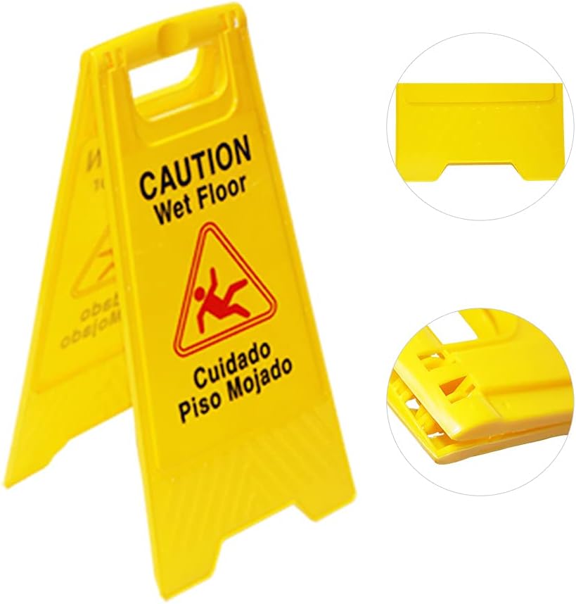 10 Pack Double Sided Yellow Wet Floor Sign C95646
