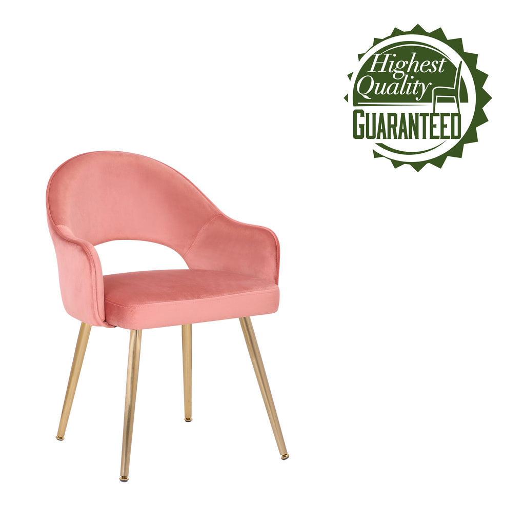 Velvet Upholstery Dining Chairs with Gold Metal Legs D6267